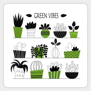 Green vibes Magnet